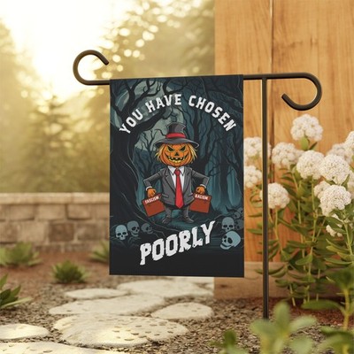 Anti Trump Halloween Flag, Evil Pumpkin 2025 Banner, Anti-Trump Garden Sign