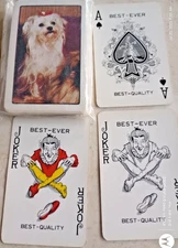 VINTAGE BEST EVER QUALITY BRIDGE/SWAP PLAYING 52 CARDS DECK: WHITE TERRIER DOG