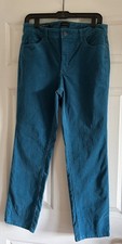 Talbots women's teal green corduroy pants straight leg mid-rise--size 8P