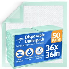 Medline 36x36" -Ct Disposable Underpads, XL Incontinence Bed Pads