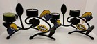 Vtg PARTYLITE Party Lite SET of Two Tealight Holders ~Enameled Pottery & Metal~  — photo 1