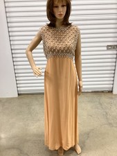Vintage Victoria Royal Ltd Beaded Gown Peach Size 14(6-8)