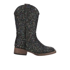 Roper Glitter Galore Square Toe Cowboy Youth Girls Black Casual Boots 09-018-19
