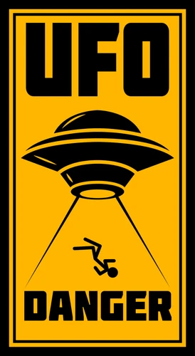 Area 51 Alien Abduction UFO Sign Self Adhesive Vinyl Sticker