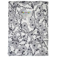 VTG Japanese Nemaki Cotton Onsen Hot Spring Kimono Floral Print: Womens Large