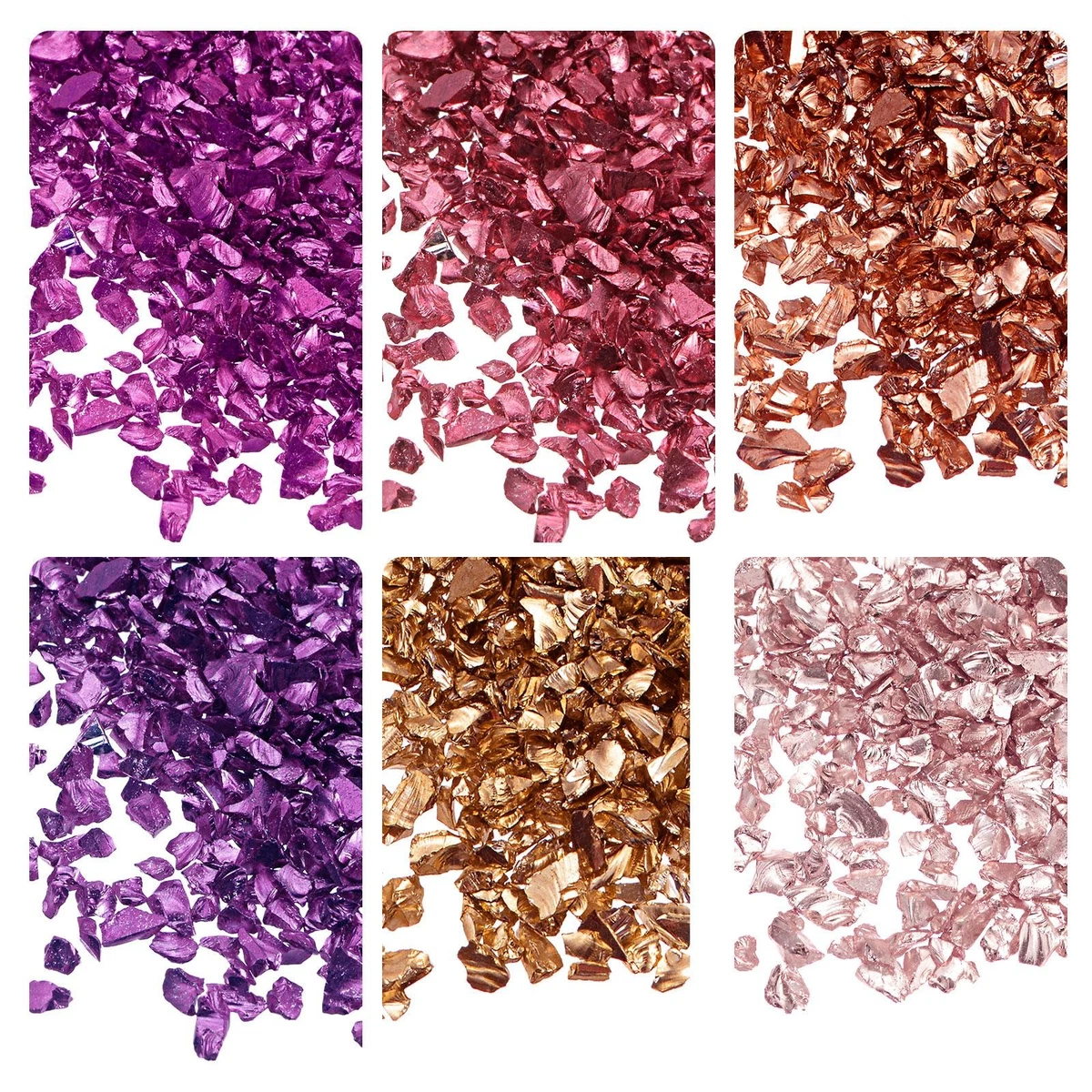 Verre Pailleté Rose Irrégulier - Éclats De Verre Concassé 1-3mm (20g) - Neuf