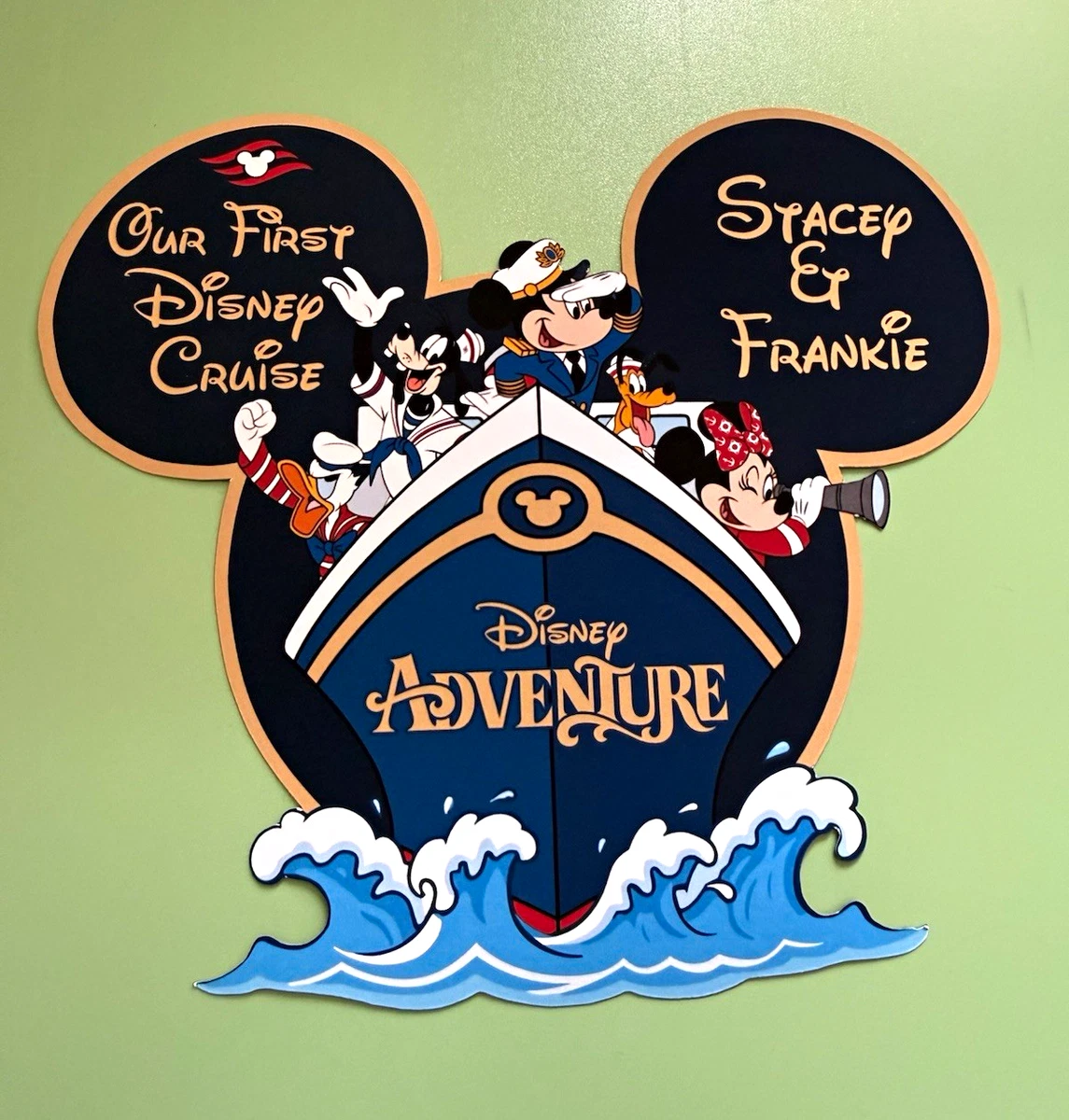 Calcomanía imán cabeza de Mickey personalizada Disney Cruise con personajes primer crucero
