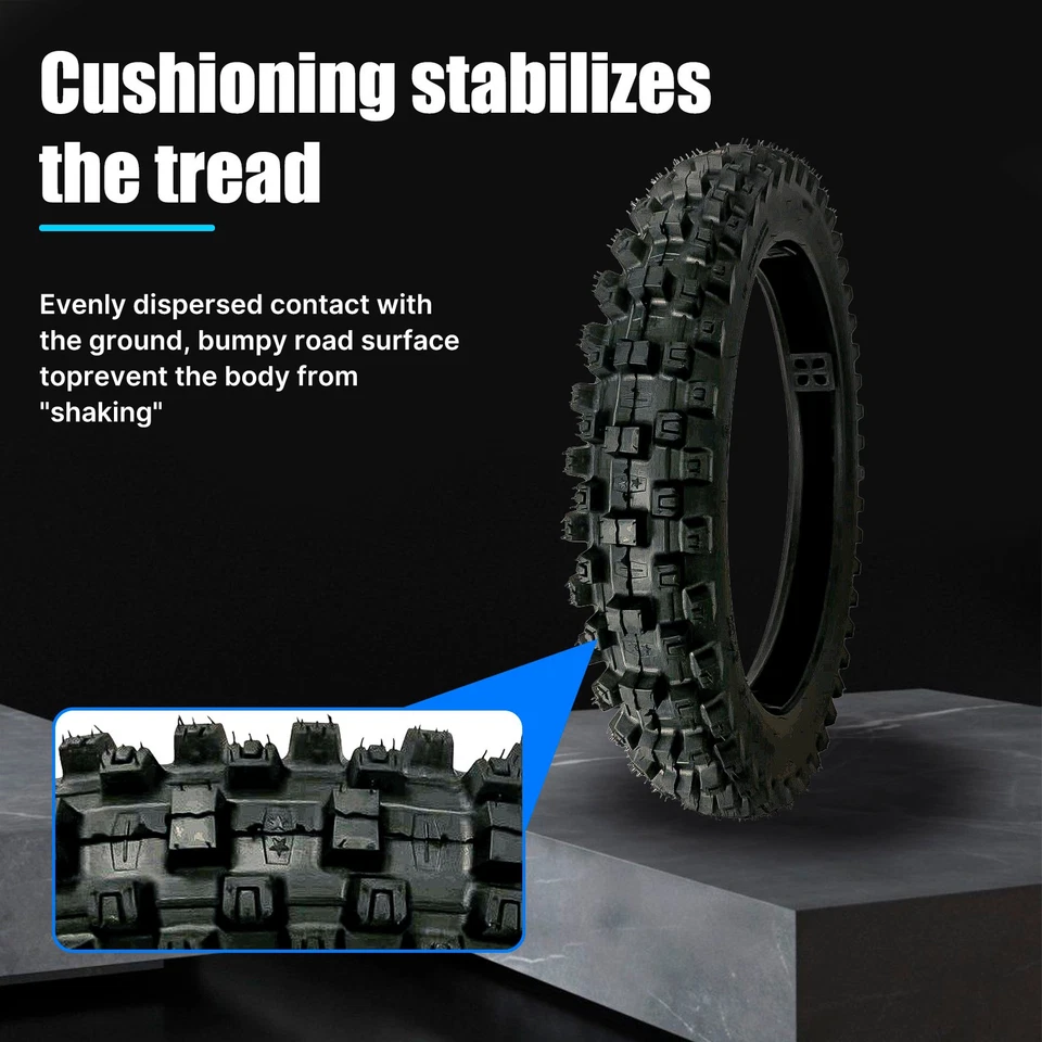 Neumático sin cámara 100/90-19 a prueba de explosiones para motocicletas Kawasaki KX125 KX250 KTM Foto 2 de 4