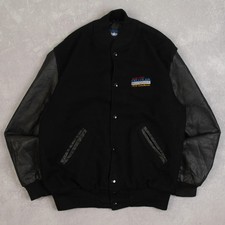 Vintage 80s Cellular Leather Varsity Jacket L...