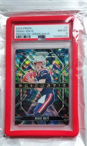 🔥 2024 Prizm DRAKE MAYE Prismatic Green Wave Prizm  MVP / PSA 8 PLAYOFF RUN 🔥