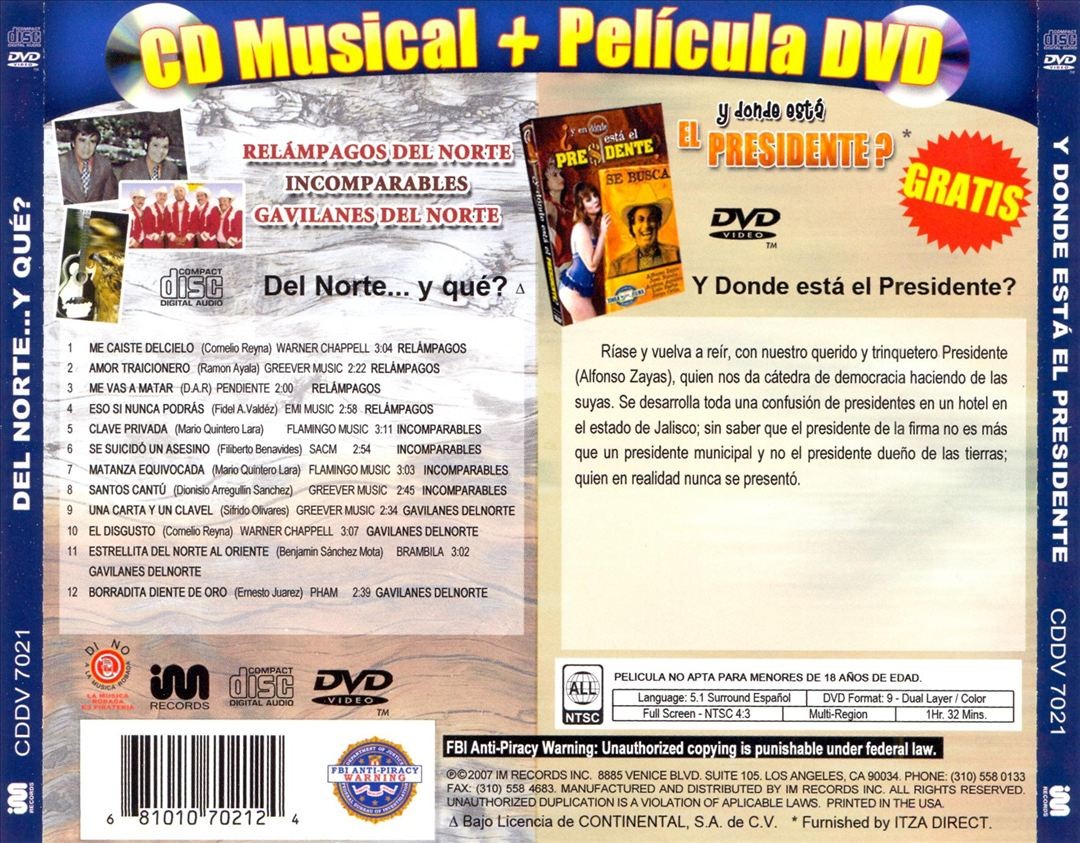 Various Artists Del Norte Y Que?/Y Donde Esta El Presidente New Cd