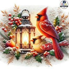 Christmas Cardinal Diamond Painting Kit G10042-US 14x14 in Full Drill Wall Art