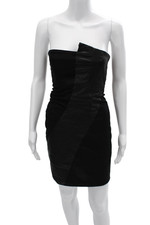 Alice + Olivia Womens Bodycon Mini Black Dress Sleeveless Zip Polyester Size 0