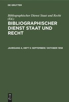 Bibliographischer Dienst Staat Und Recht | September/ Oktober 1958 | Buch