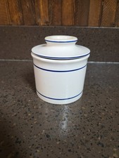 Vintage Butter Blue Stripe French Butter Keeper- See All Photos