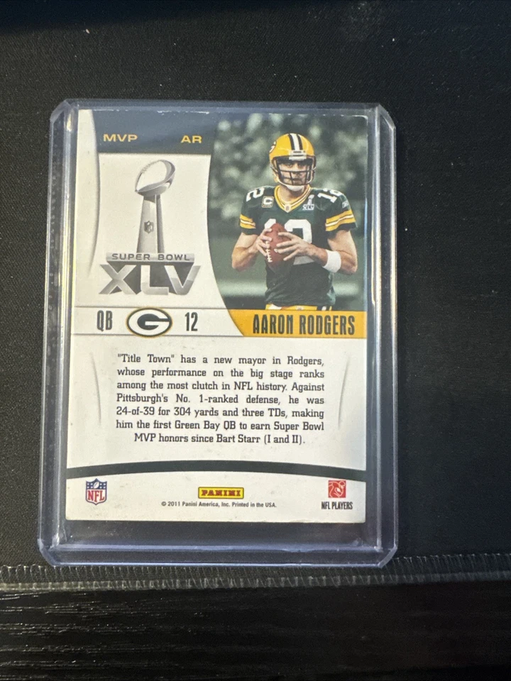 2011 Score Retail Factory Set Patch Super Bowl Bonus Aaron Rodgers (MVP) #AR.1 - Image 2 of 2