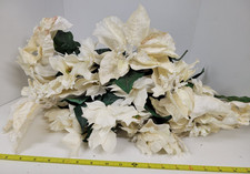 Lot of 22 White Decorative Faux Poinsettia Flowers Artificial Floral Arrangement