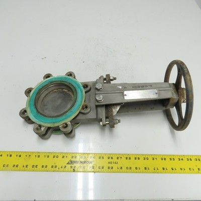 ITT Fabri-Valve C37S316 4'' Stainless Steel Knife Gate Valve 150 CWP