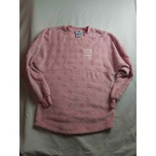 Disney World Spirit Jersey Pink Sherpa Polka Dot Pullover Small Est 1971