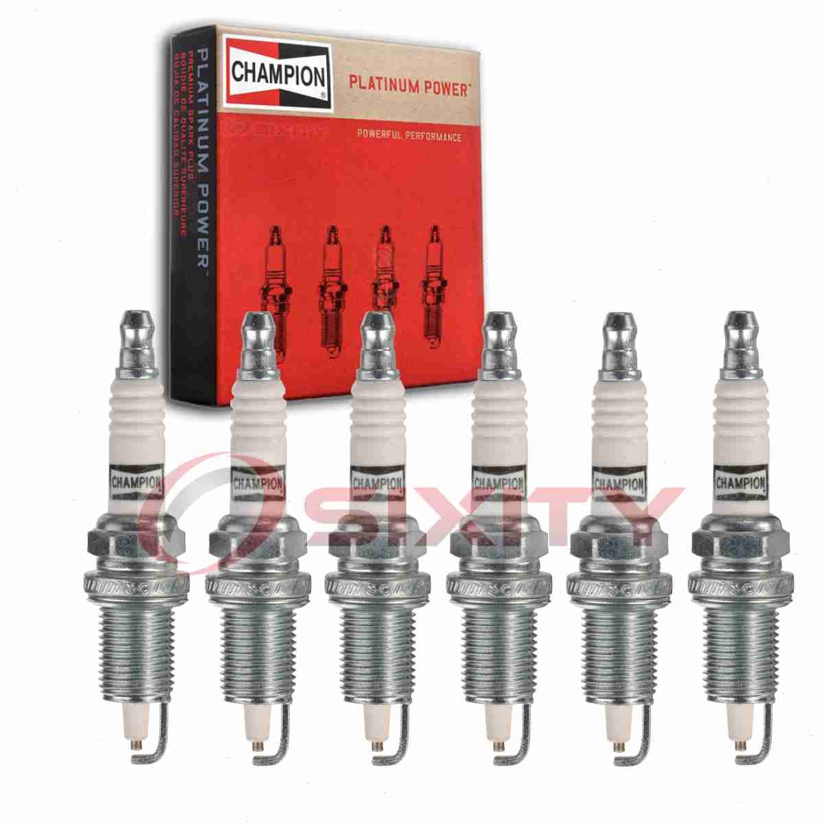 6 pc Champion Platinum Spark Plugs for 1991-2006 Jeep Wrangler 4.0L L6 kl