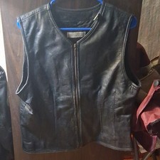 VINTAGE Valerie Stevens Black New Zealand Lambskin Leather Vest Women's Size 14