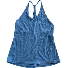 J. Crew x New Balance Tank Top Womens Medium Blue Free Flow V Neck Racerback