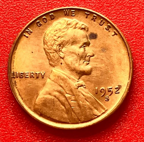1952-S Lincoln Wheat Cent Penny GEM RD BU From an Original Bank Roll