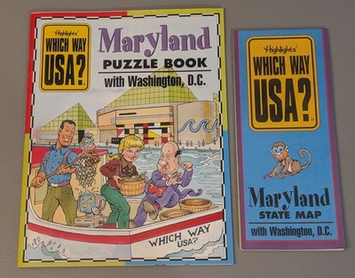 Maryland + Washington DC - 90s Highlights Which Way USA? Puzzle Book & State Map