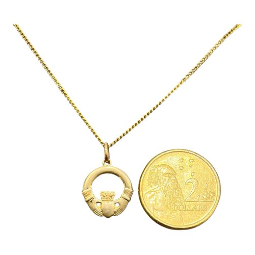 9ct 9K Yellow Gold Small Irish Claddagh Round Charm Pendant 13mm 0.81 Grams. New - Picture 3 of 6