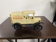 Coca-Cola Vintage Cast Iron Delivery Truck 1930s White Soda Toy 9"