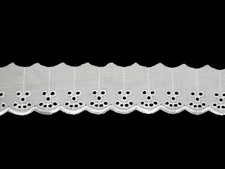 Kiddo 1", 1.5", 2", 3" White or off white Flat Cotton Eyelet Lace Trim Crafts