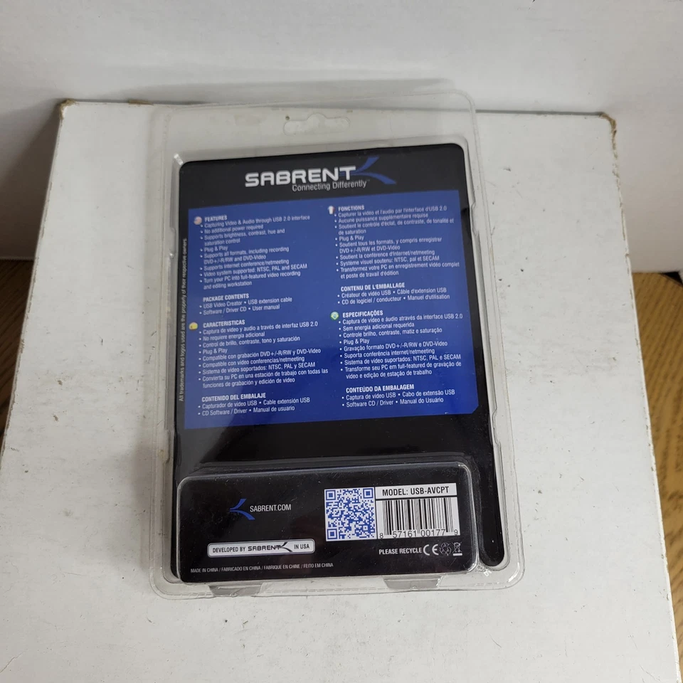 Sabrent USB 2.0 Video/Audio Capture DVD Maker Adapter USB-AVCPT NEW - Image 2 of 3