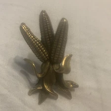 Vintage Harvest Time Corn Cluster Brooch Tie Pin Gold Tone Thanksgiving