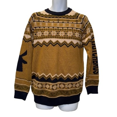 Rare Dutch Bros Brothers Christmas Sweater Mens S Brown Windmill Fair Isle