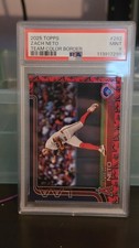 Graded 9 Mint 2025 Topps Zach Neto Team Color Border Variation Angels