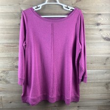 Denim & Co Active Womesn Shirt Long Sleeve Heavenly Jersey Pullover Tunic 2XP