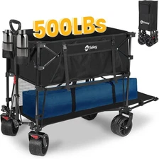 50" with Brakes, Exte Large Long Extra 400L Decker Double Folding Capacity Wagon