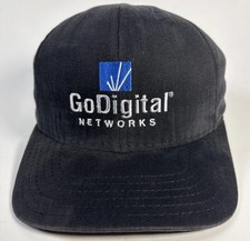 GoDigital Networks Black Adjustable Logo Baseball Cap One Size Made in USA