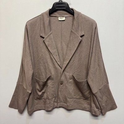 Pact Women Organic Cotton Airplane Relaxed Blazer Jacket Size Medium C096 -15