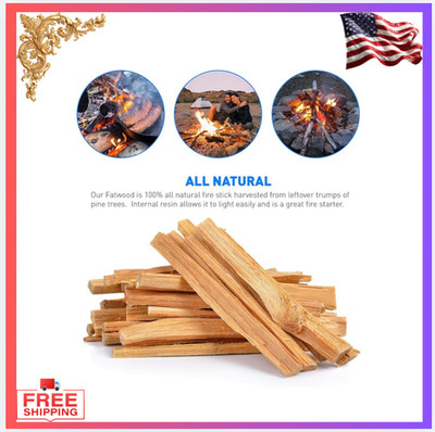 NEW - 100% Organic Fatwood Fire Starter Kindling Firewood Sticks, 25 Lbs