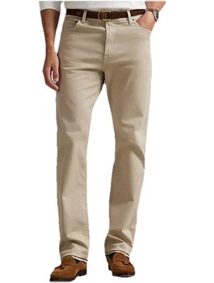 Polo Ralph Lauren Varick Slim Straight Chino Pants 38 x 30 Stone Khaki Stretch