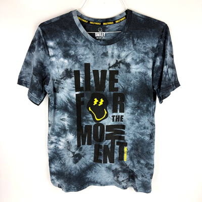#ad Smiley World T Shirt Smiley World Tie Dye Smiley Face Live For The Moment LARGE $14.95