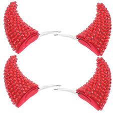 4pcs Devil Horns Hair Clip, Halloween Rhinstone Demon OX Horn Hairpin Cosplay Co