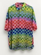 Vintage Jams World Checkered Hawaiian Shirt, Men  s Size Medium, Made In USA
