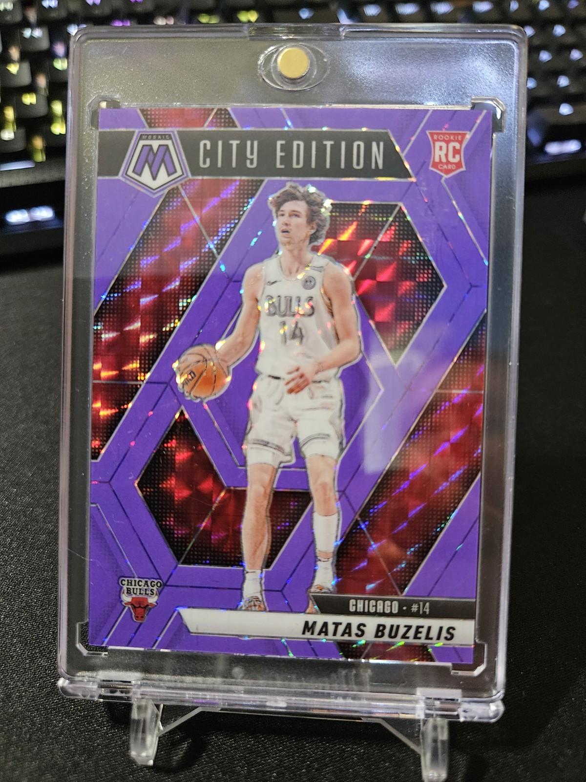 2024-25 Panini Mosaic - City Edition Matas Buzelis #273 Fluorescent Purple /249
