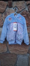 Disney Princess Girls Hoodie Plush Pockets Full-Zip Jacket Blue/Multicolor Sz 6