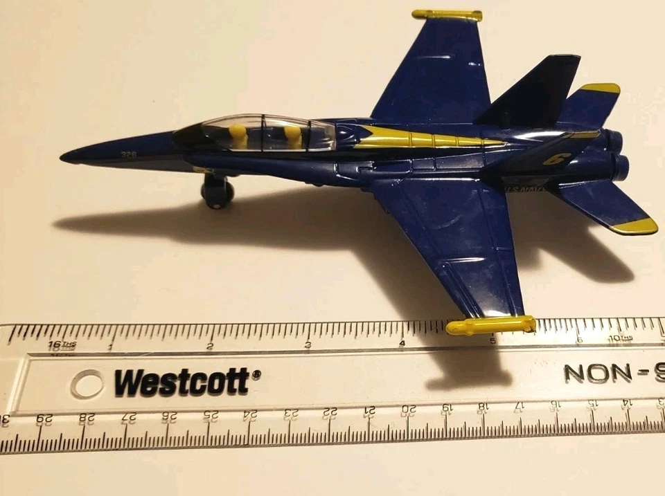 Lot Of 2 Blue Angels F-18 Die Cast 7" Pull Back + 4" Jets - Image 3 of 4