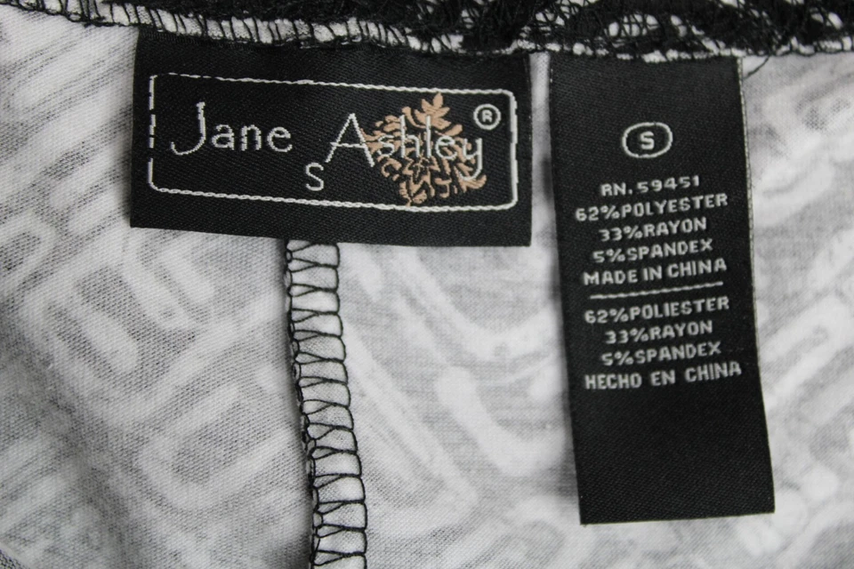 Falda Jane Ashley Para Mujer Talla S Cintura 29" Negra Blanca Larga Cintura Elástica Foto 3 de 4