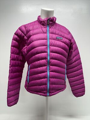 Patagonia Down Sweater Coat Puffer Jacket Full Zip Purple Blue