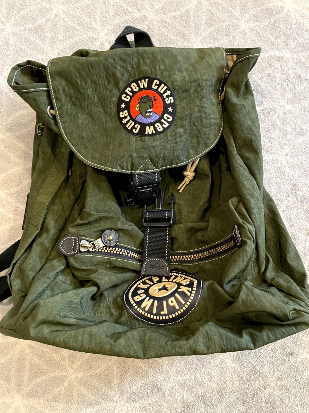 Green Crew Cuts Kipling Knapsack - image 1